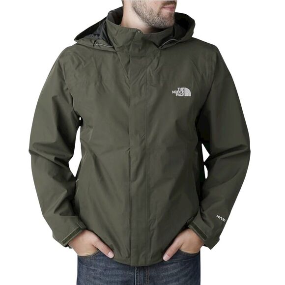 The North Face Sangro Men's Sz XL Hooded Lightweight Waterproof Jacket Fig Green - Picture 1 of 14